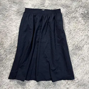 Eddie Bauer 미디 스커트 L 네이비 컬러 플레어 고급