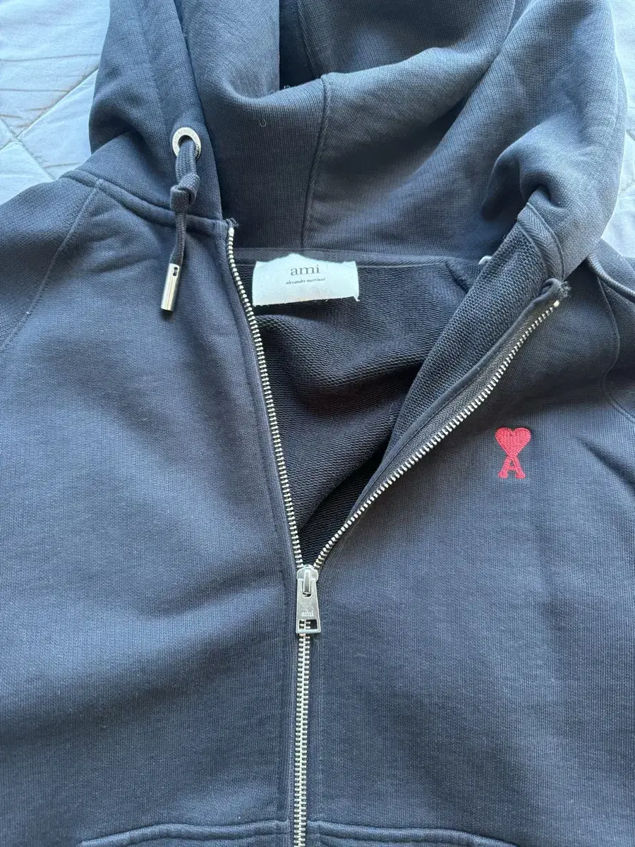 Ami Black Zip-Up Hoodie
