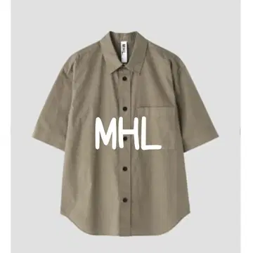 MHL 가먼트 다이 코튼 포플린 반팔 셔츠 MHL 새상품급