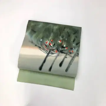 나고야 오비 혼고 오타코 시오제 추상 무늬 연한 그린 컬러 KO-1365