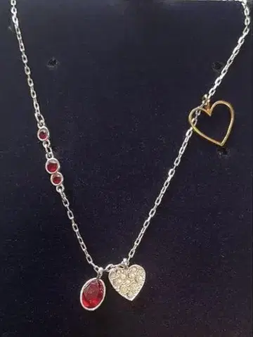 SWAROVSKI 스와로브스키 밀라노 목걸이 듀오 하트 빨간색 박스 포함