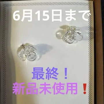 HARIO 투명 크리스탈 귀걸이 츠바키 미사용 새상품