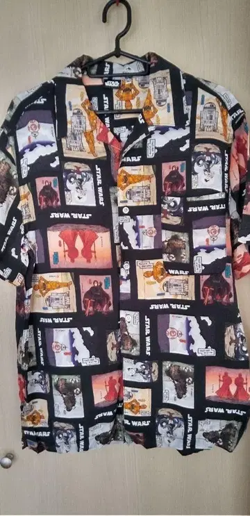 STAR WARS 우키요에 프린트 알로하 셔츠