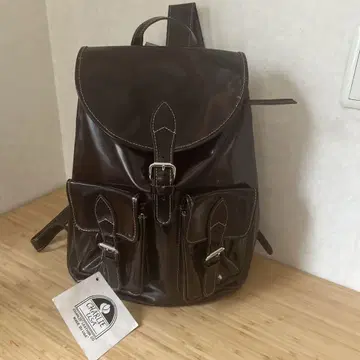 새상품 CHARLIE LEATHER CO 미국제 천연 가죽 백팩