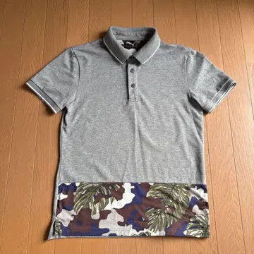 푸마 그레이 카모플라주 패턴 피케 셔츠 (S)