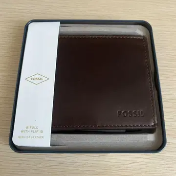 미사용 FOSSIL 천연 가죽 두겹 지갑 RFID 포함