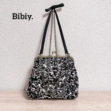 Bibiy. 스팽글 글리터 체인 리본 숄더 백