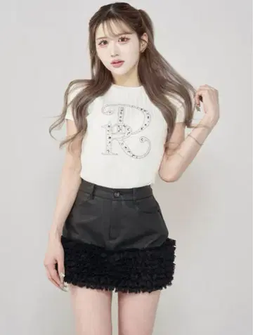 다리치 DR 비쥬 리브 니트 탑