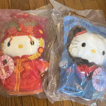 2000년경 맥 콜라보 헬로키티 중화권 결혼식 봉제 인형 2개 세트