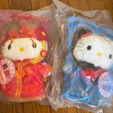 2000년경 맥 콜라보 헬로키티 중화권 결혼식 봉제 인형 2개 세트