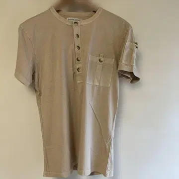 BANANA REPUBLIC 베이지 헨리넥 티셔츠