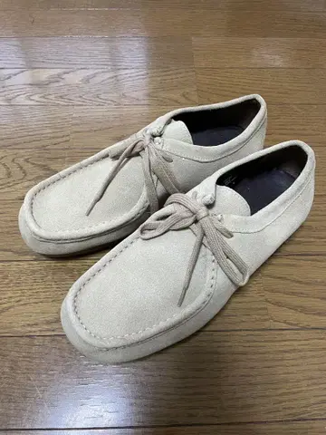 미사용 새상품 GU 지유 리얼 가죽 모카신 신발 베이지 26cm