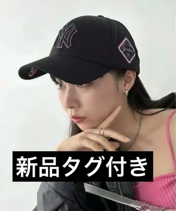 한국 한정판] MLB Korea NY 양키스 캡 블랙 핑크