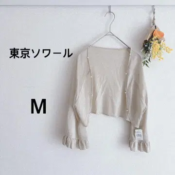 도쿄 소와르 볼레로 7부 소매 베이지 펄 라메 포멀 M