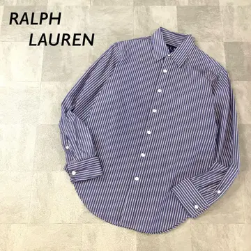 RALPH PALPH LAUREN 스트라이프 코튼 셔츠 긴팔 블루