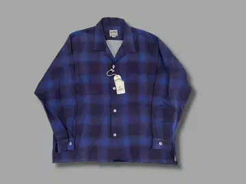 HOUSTON 네이비 체크 긴팔 셔츠 X-LARGE