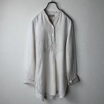 마가렛 호웰 아이리쉬 린넨 밴드 카라 린넨 셔츠 베이지