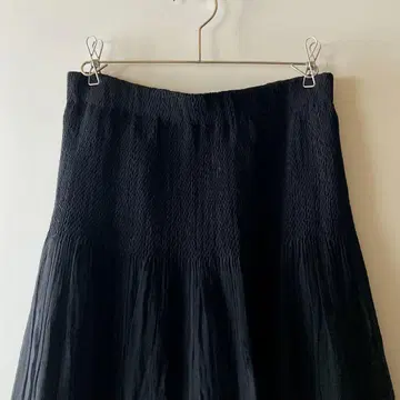 vintage 블랙 쉬폰 플레어 스커트