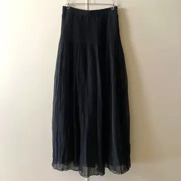 vintage 블랙 쉬폰 플레어 스커트