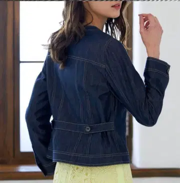 새상품급 ANAYI 아나이 데님 라이크 노카라 자켓 36