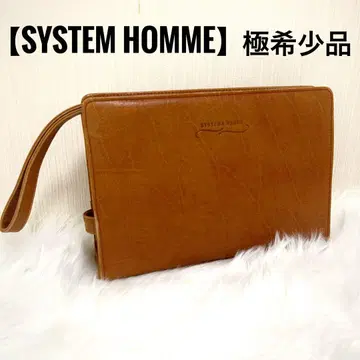 system homme 레어템 클러치백 비즈니스 백 가죽 주름 가죽