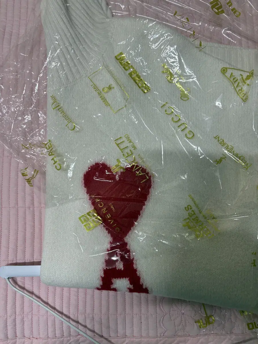 아미 남녀공용 빅하트 로고 니트 터틀넥 목폴라 M (정품 급처)