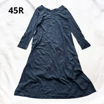 인기 상품 45R 인디고 원피스 긴팔 R 자수