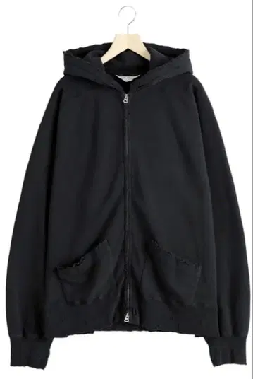 ANCELLM CRASH ZIP HOODIE 블랙 사이즈 2