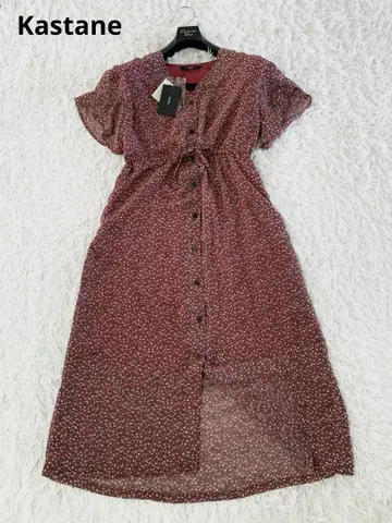Kastane 쉬폰 플레어 롱 맥시 원피스 벨트 끈 포함 새상품