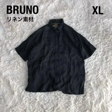 BRUNO 블루 노리 린넨 셔츠 차콜 그레이 XL 페이드 블랙 흑먹색