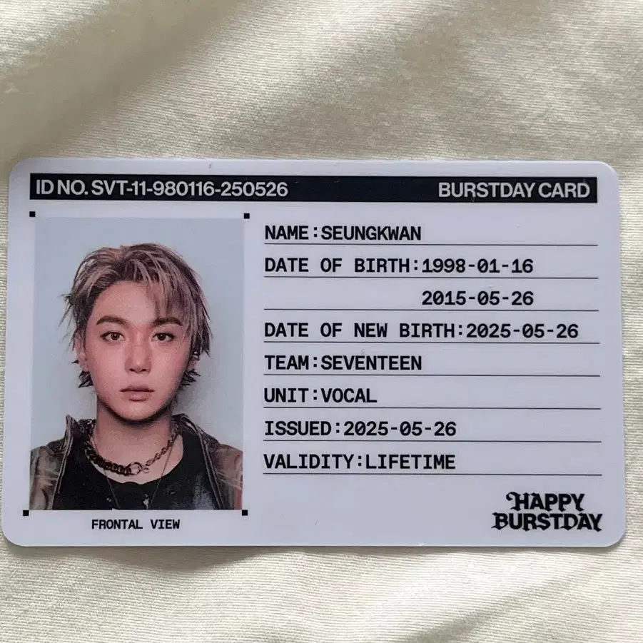 Seventeen seungkwan Happy Burstday ID card wts | Bunjang Global