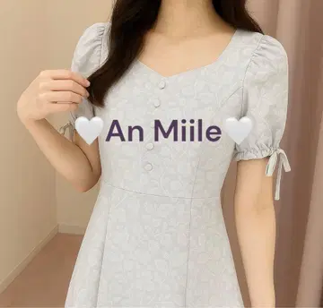 안미르 An MILLE 원피스 아이스 그레이 자카드 꽃무늬