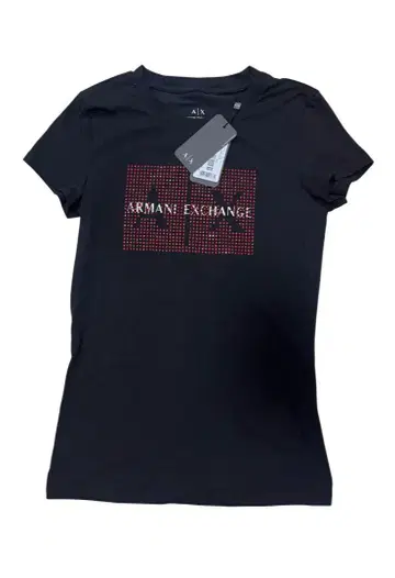 [택 포함 새상품] Armani Exchange 블랙 티셔츠 반팔