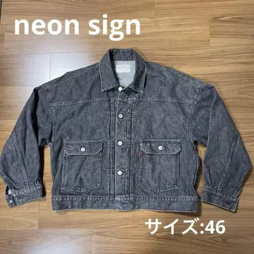 neon sign 블랙 데님 자켓 [6월 13일까지]