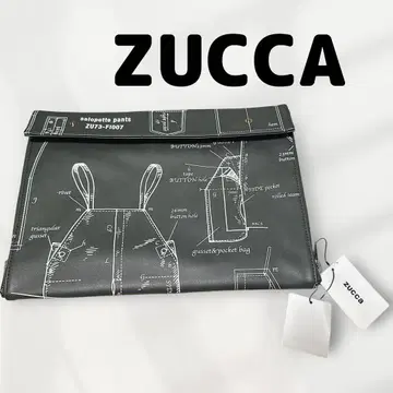 새상품 택 포함 ZUCCA 주카 백 클러치 그레이 인조 가죽