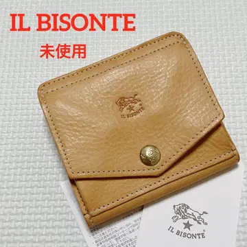 미사용 IL BISONTE 일비종떼 가죽 두겹 지갑 누메 카드 포함