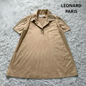 LEONARD PARIS 페이크 튜닉 폴로 셔츠 40 베이지
