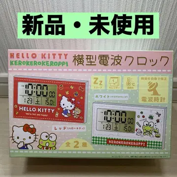 HELLO KITTY 가로형 전파 시계 미사용 새상품