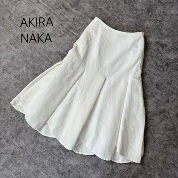 나카 아키라 레이온 린넨 플라워 패널 스커트