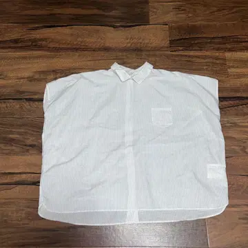 ORDINARY FITS 프렌치 슬리브 코튼 린넨 스트라이프 와이드 셔츠