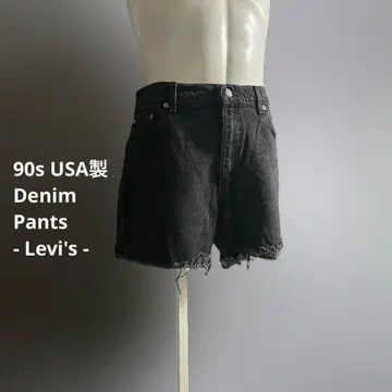 USA제 90년대 80년대 리바이스 블랙 데님 숏 팬츠