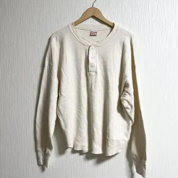 헬스 니트 Health knit 써멀 킹 헨리넥 아이보리