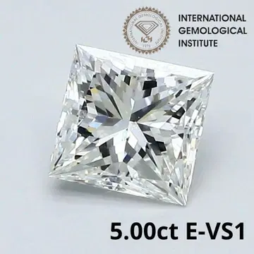 5.00ct E-VS1 프린세스 라보 그로운 다이아몬드