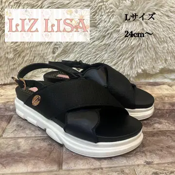 리즈리사 크로스 벨트 스포츠 샌들 블랙 24cm~