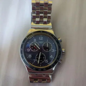 Swatch 크로노그래프 실버 다크 블루