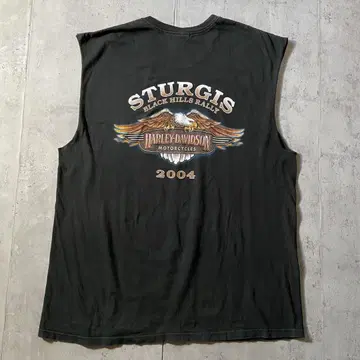 미국제 구제 의류 HARLEY DAVIDSON 슬리브리스 컷오프 2XL