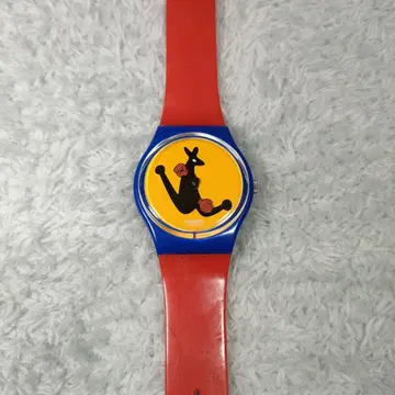 Swatch 컬러풀한 캐릭터 고무 벨트 시계