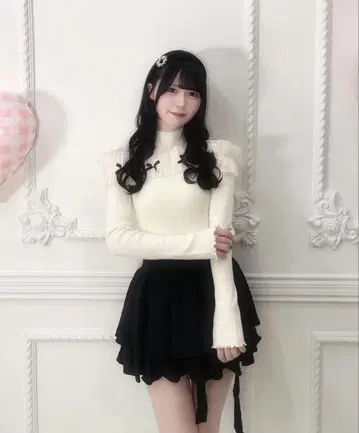 멜티 meltie papillon frill tops 아이보리