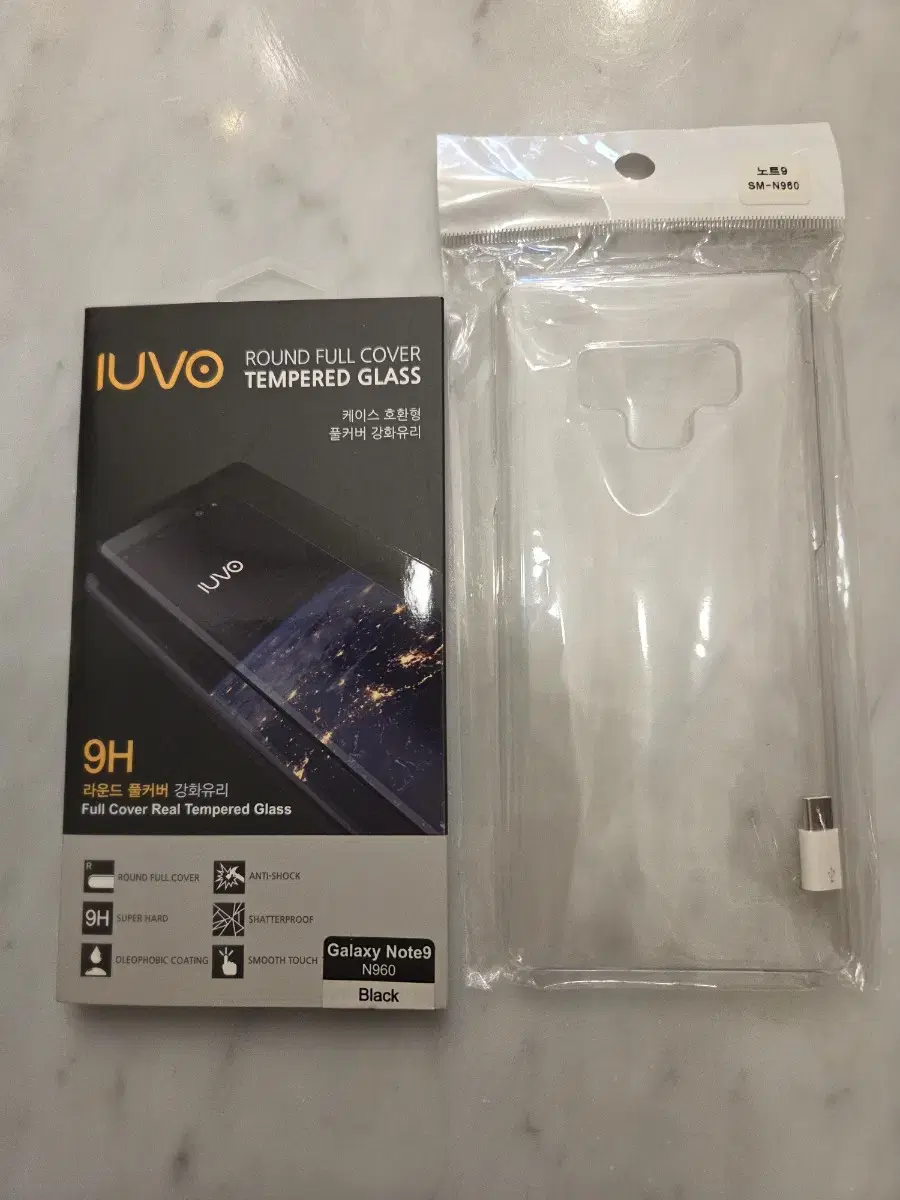 갤럭시 노트9 SM-N960 강화유리,투명케이스,잭(새상품)