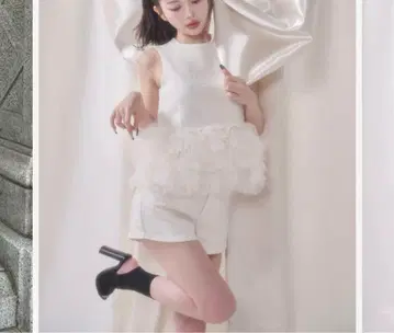 Darich 다리치 튤 페플럼 썸머 트위드 탑